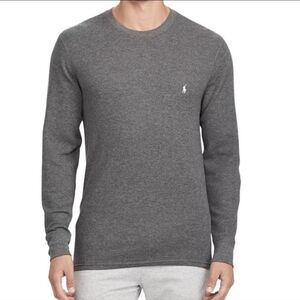 Polo Ralph Lauren Gray Long Sleeve Waffle Knit Henley Tee Size XL